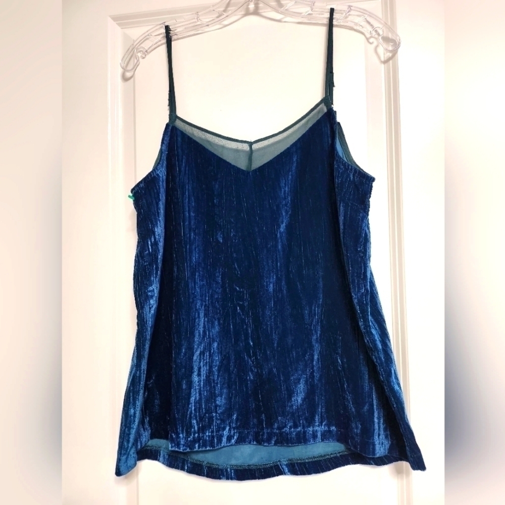 ❤️ 3 For 15 Blue Buttercup teal velvet like camisole top size Small